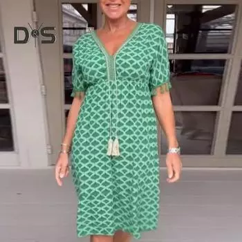 Пуловер женское платье миди с кисточками шикарное повседневное женское платье миди с большим подолом