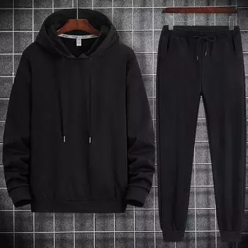 Пуловеры мужские комплекты из двух предметов повседневная куртка на молнии + брюки спортивный костюм в стиле Харадзюку весенне-осенний спортивный костюм спортивная одежда XL серый