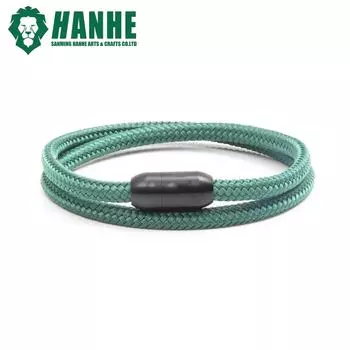 Pulsera Para Parejas нарукавная повязка из геланга, магнитная застежка, шнурки, магнитный браслет для пары, браслет из паракорда 550, браслет из веревки для 17cm зелёный