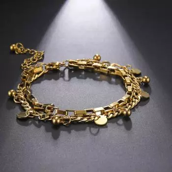 Pulseras De Cadena Gruesa De Acero Inoxidable 316L Para Mujer Joyera Fina De Moda Estilo Hip-hop Con Abalorios Geomtricos