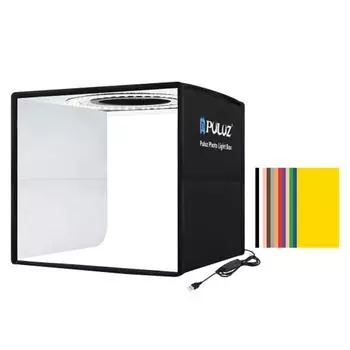 PULUZ 250 мм портативный складной световой короб для фотосъемки кольцевая световая панель 3 режима освещения 10 уровней яркости управление через USB-кабель 1 Set