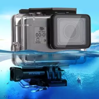 PULUZ для GoPro HERO/HERO7 Black/6/5 60 м подводный водонепроницаемый корпус защитный чехол для дайвинга с пряжкой базовое крепление и винт