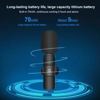 PULUZ PU3151B Мини-беспроводная микрофонная система с одним триггером и двумя 2,4G, прикрепляемый микрофон, передача 20 м чёрный