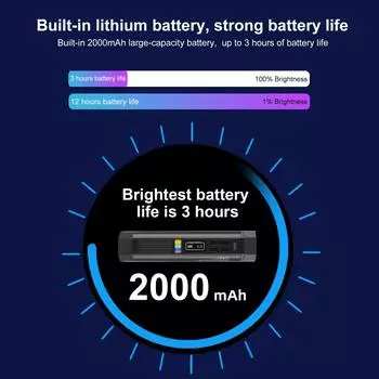 PULUZ PU4138 17 см/6,7 дюйма портативный RGB-светильник магнитная светодиодная трубка-светильник 6 Вт заполняющая фотография чёрный