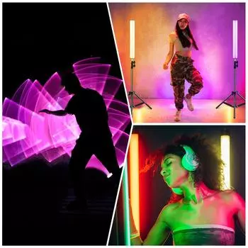 PULUZ PU4139 32 см/12,6 дюйма портативный RGB-светильник магнитная светодиодная трубка-светильник 10 Вт заполняющая фотография чёрный