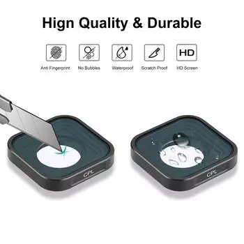 PULUZ PU924 Ультратонкий CPL-фильтр 5,5 мм Квадратный поляризационный фильтр 1,2 x 1,2 дюйма Оптическое стекло прозрачный