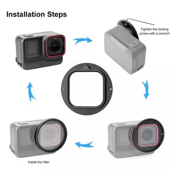 Фильтр для объектива спортивной камеры PULUZ PU969B UV с кольцом-адаптером для фильтра, сменная крышка объектива для чёрный