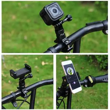 PULUZ вращение на 360 градусов велосипедный адаптер из алюминиевого сплава на руль Крепление для велосипедной стойки держатель чёрный