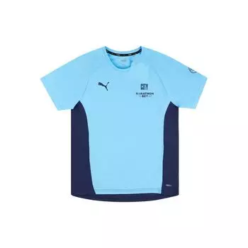 Puma 2020-21 Manchester City Player Edition пуловер с круглым вырезом удобная повседневная футболка реглан с коротким рукавом мужские топы небесно-голубого цвета 758704-01 S