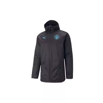 Puma 2022-23 Manchester City Logo Hooded Long Sleeve Casual Sports Jacket Men jackets Black 767775-11 L