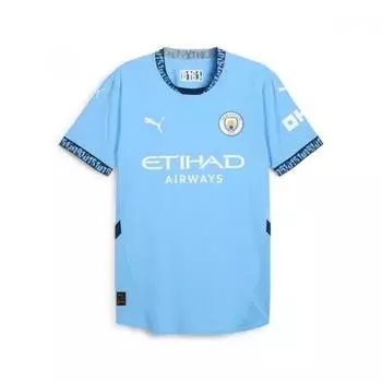 Puma 24 25 Футбольная майка Manchester City Authentic Домашняя майка Man City с коротким рукавом Mcfc Jersey 775050 01 01 Light Blue/M