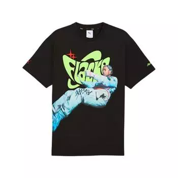 Puma A$AP Rocky X Коллекция-капсула SS25 Flacko Drive Футболка с коротким рукавом, удобная и универсальная, с круглым вырезом, мужской топ, черный 633389-01 S