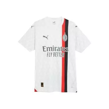 Puma Acm Away Jersey Replica Letter Logo Printed Cruit Neck Short Sleeve Football Shirt Men tops White 770391-02 XS