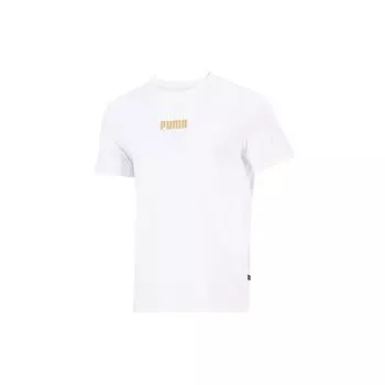 Puma Alphabet Print Повседневная спортивная футболка с коротким рукавом Мужские топы Белые 847651-02 S