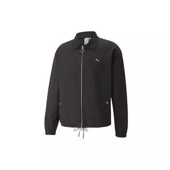 Puma Ami Paris Collaboration Вышитая вязаная куртка с воротником на молнии Мужская куртка Черный 534066-01 S