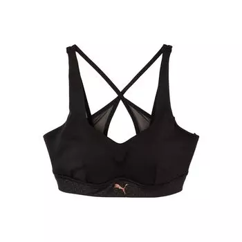 Puma Aop Bra однотонный повседневный спортивный бюстгальтер с перекрестными бретелями сзади женское нижнее белье черный 525139-01 L