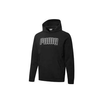 Puma Athletics Logo Print Hooded Knitted Sweatshirt Мужские топы Черный 855987-01