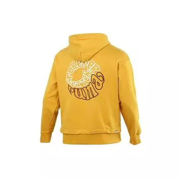 Puma Back Logo Print Спортивная толстовка с капюшоном Мужские толстовки Желтый 533038-37 L