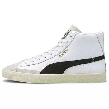 Puma Basket Mid Vintage Белые Черные Мужские Кроссовки Team-Gold 381245-01 40