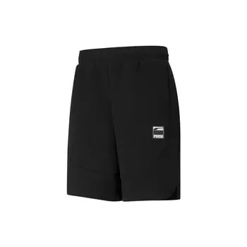 Puma Basketball Series Logo Reflective Elastic Straight Shorts Men Bottoms Black 530550-01