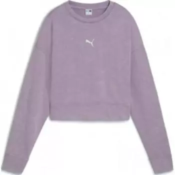 Puma Базовая коллекция Sportstyle Fw24, удобная толстовка с длинным рукавом и круглым вырезом, женская толстовка светло-фиолетового цвета 629053-30 M