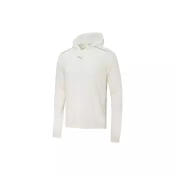 Puma Бег шерстяной однотонный беговой толстовка среднего слоя с капюшоном мужские толстовки белые 520862-73 M