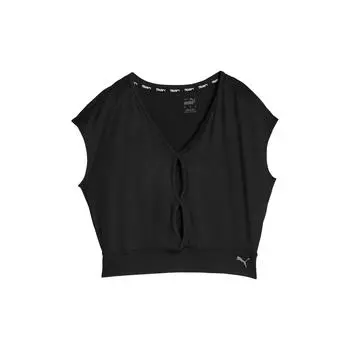 Puma Безрукавка обтягивающая дышащая футболка женская топы черный 524637 L
