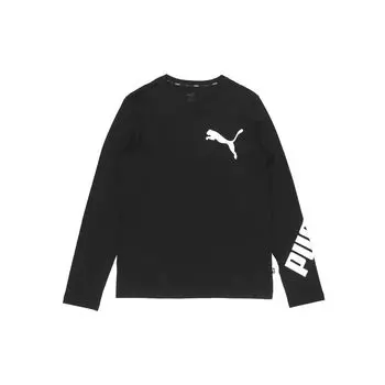 Puma Big Logo Повседневная футболка с длинным рукавом Мужские топы Черные 845979-01 M