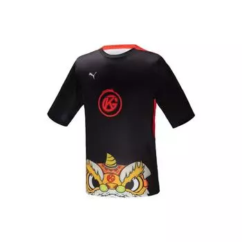Puma Сплошная цветная футболка серии Born To Win Honor Of Kings с логотипом и эмблемой команды, топы унисекс с короткими рукавами, черные 605762-05 L