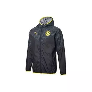 Puma Borussia Dortmund Soccer Приталенная куртка на молнии для мужчин Верхняя одежда Черный 758585-02 XS