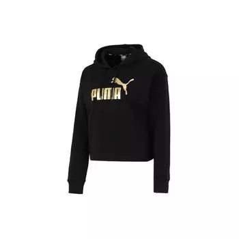 Puma Дышащая спортивная повседневная короткая толстовка с капюшоном для женщин, черная 532681-51 S