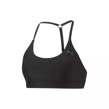 Puma Бюстгальтер Studio Ultrabare Strappy Bra, однотонный, облегающий, с открытой спиной, спортивный бюстгальтер, женское нижнее белье, черный 522873-01 S