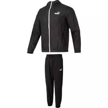 Puma Быстросохнущая толстовка с капюшоном, удобная куртка на молнии, прочные джоггеры с манжетами, повседневный спортивный костюм, мужской костюм, черный 849462-52+685578-01 M