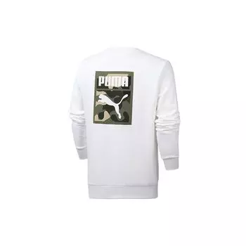 Puma Толстовка с круглым вырезом и принтом логотипа Camo, мужская, белая 578884-02 XL