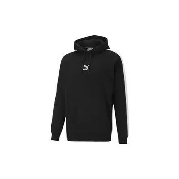 Puma Casual Color-Block Пуловер с капюшоном Мужские топы Черный 530272-01 XS