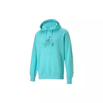 Puma Casual Printed Hoodie Men Tops Angel-Blue 531429-49 M