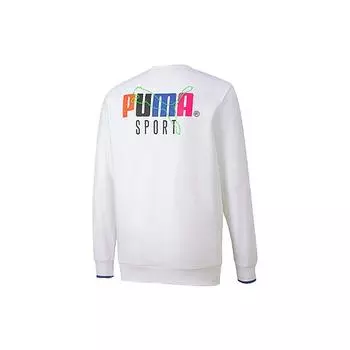 Puma Casual Running пуловер с круглым вырезом и длинными рукавами, мужские топы, белый 598134-02 S