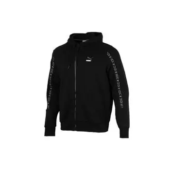 Puma Повседневная спортивная куртка с капюшоном на молнии для мужчин, верхняя одежда, цвет черный 531071-01 S