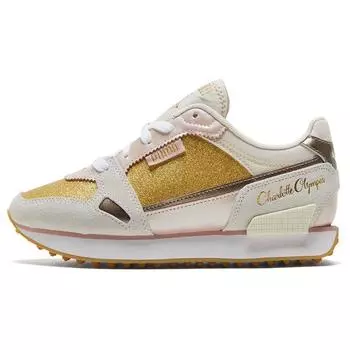 Puma Charlotte Olympia x Mile Rider Gold Glitter Женские Кроссовки White Misty-Rose 374340-01