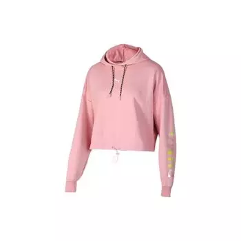 Puma Chase Cropped Hoodie With Letter Print Women Tops Pink 595935-14