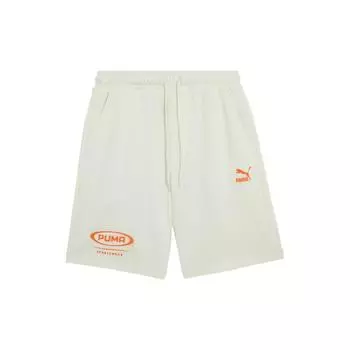 Puma Classics Dance Crew Letter Logo Print Lace-Up Straight Casual Shorts Unisex shorts White 627177-65