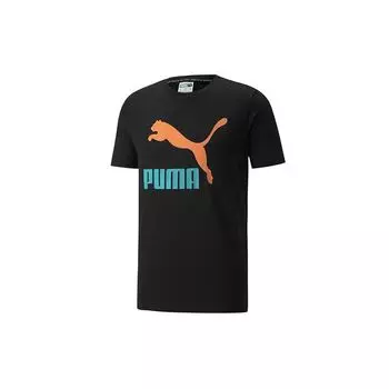 Puma Classics Logo Interest Tee Men Tops Black 536344-51