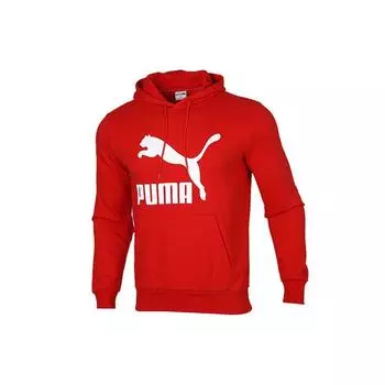 Puma Classics Printed Drawstring Hoodie Men Hoodie Red 599300-11 M