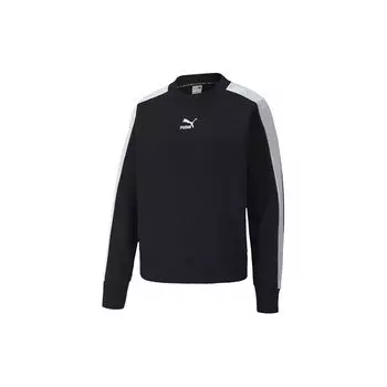 Puma Женский свитшот Classics T7 Crew Regular Fit с принтом логотипа, черный 599226-01 M