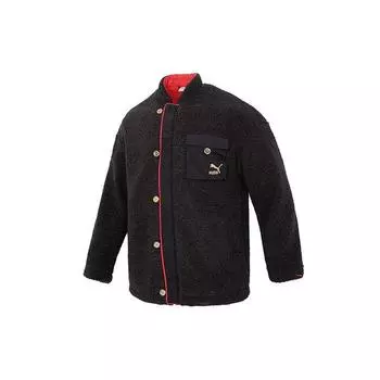 Puma Cny National Style Новогодняя серия Bz Zaozhi Толстовка с капюшоном с вышитым логотипом и воротником-стойкой, спортивная повседневная теплая хлопковая куртка для мужчин, толстовки с капюшоном 621823-01 L