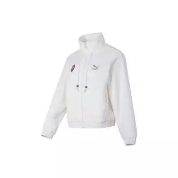 Puma Cny Series Новогодний логотип вышитый открытый теплый воротник стойка флисовая куртка женская куртка белый 625838-65 S