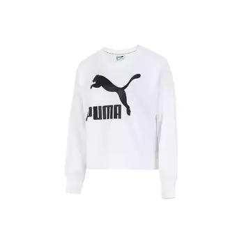 Puma Спортивная толстовка с круглым вырезом и цветным логотипом, женские топы, белый цвет 531382-02 M