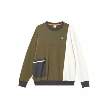 Puma Color Block Loose Breathable Casual Pullover Sweatshirt Men tops Green 622923-52 M