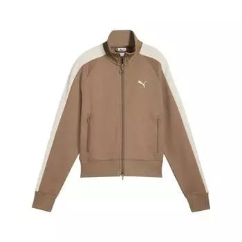 Puma Color Block Удобная Повседневная Куртка с Длинным Рукавом Женские куртки Коричневый 631965-93 S