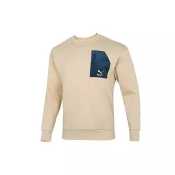 Puma Спортивный свитер-свитшот с цветными блоками и карманом на молнии, мужские топы цвета хаки 535130-12 S